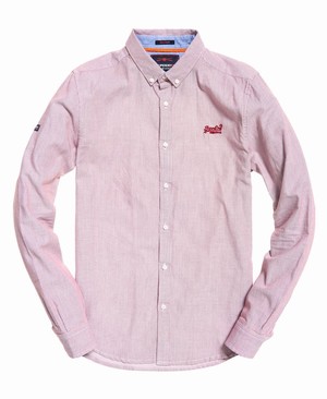 Superdry Premium Button Down Férfi Hosszú Ujjú Ing Rózsaszín | SJFHI7243